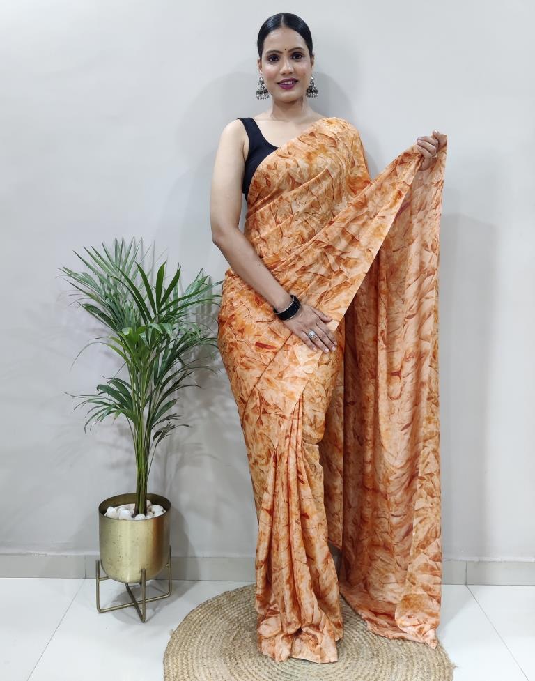Orange silk saree with blouse 109